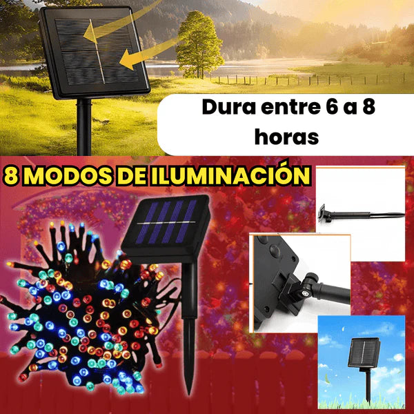 Luz LED Solar Inteligente de 20M + Obsequio 🎁